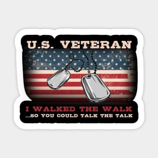 Independence Day Gifts I Walked The Walk  US Veteran T Shirt Sticker